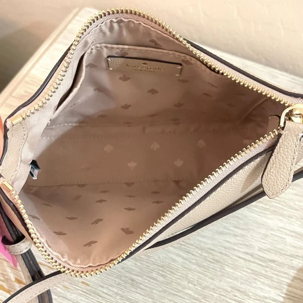 New Kate Spade Bailey Crossbody Bag Warm Beige Leather NWT